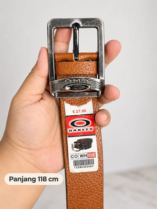 Oakley Vintage Leather Belt Brown – Logo Buckle 118CM