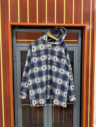 Vtg BEAVER ROOTS Flannel Hoodie