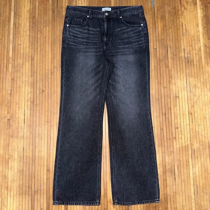 OWNER KOREAN STREETWEAR BAGGY WIDE FIT CHARCOAL FADED STRETC