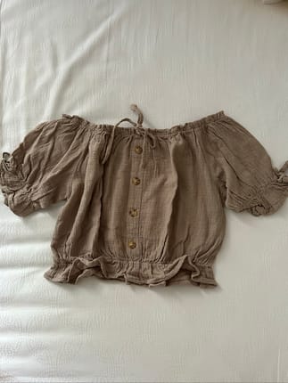 cotton on ruffle cropped sabrina top
