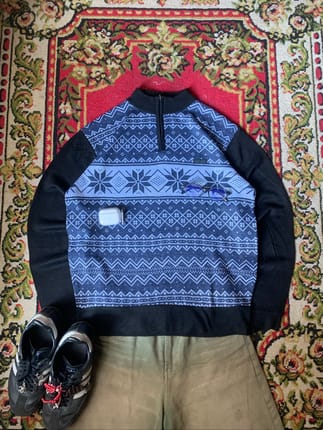 Streetwear Vintage Sweater Pria blue