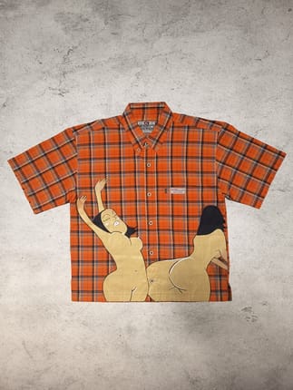 Shirt Plaid Custom Hand Painted 1 Of 1