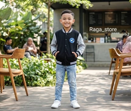 Jaket varsity Peanuts x Uniqlo kids size 140 (7-8-9th)