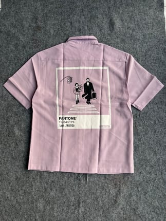 Art printed short sleeve shirt