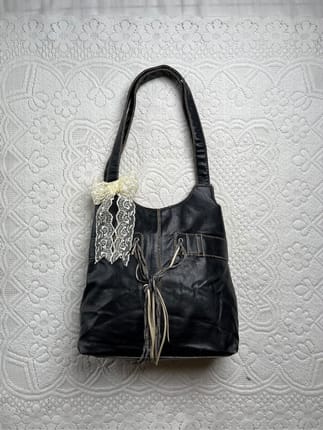 sophie martin vintage black leather shoulder