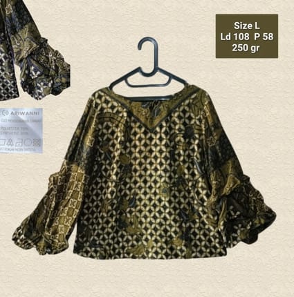Ariwanni blouse batik rayon wanita size L