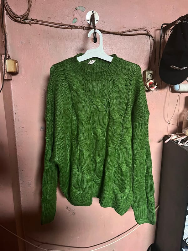 Sweater rajut kepang oversized, foto 3