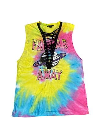 Y2K Forever 21 Tie Dye Lace Up Tank Top