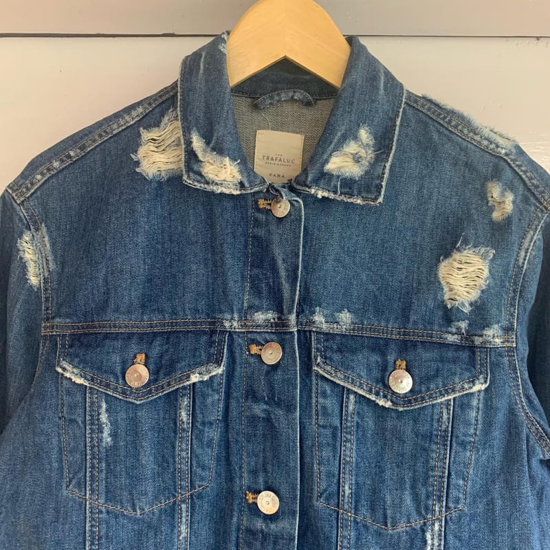 JACKET DENIM ZARA RIPPED, foto 2