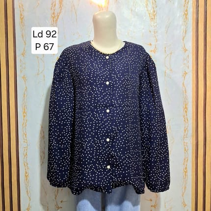 Kemeja Polkadot Navy