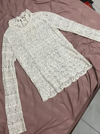 COCOBLANC Lace Shirt Cute Vintage