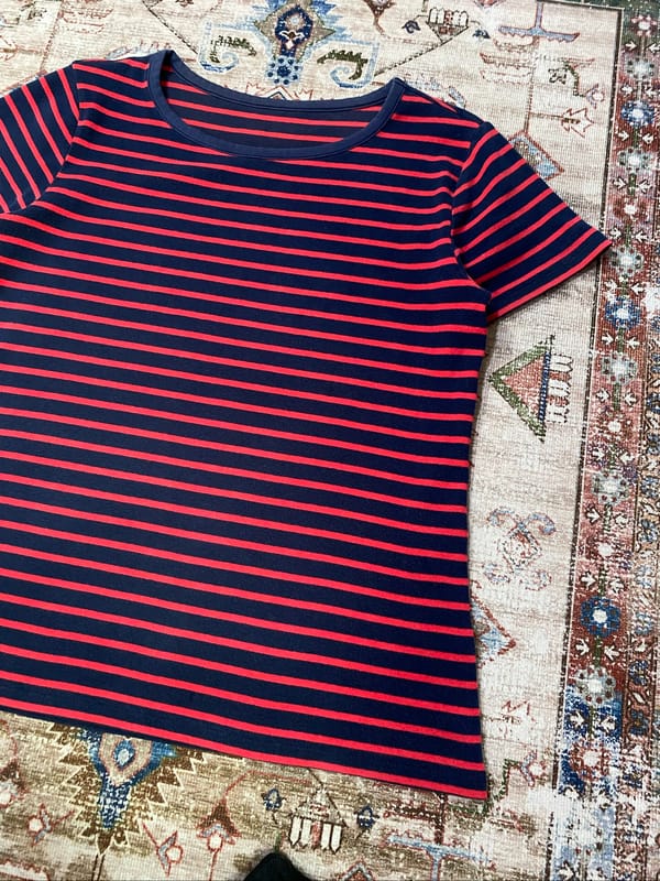Y2k T-shirt stripe pattern fitted, foto 6
