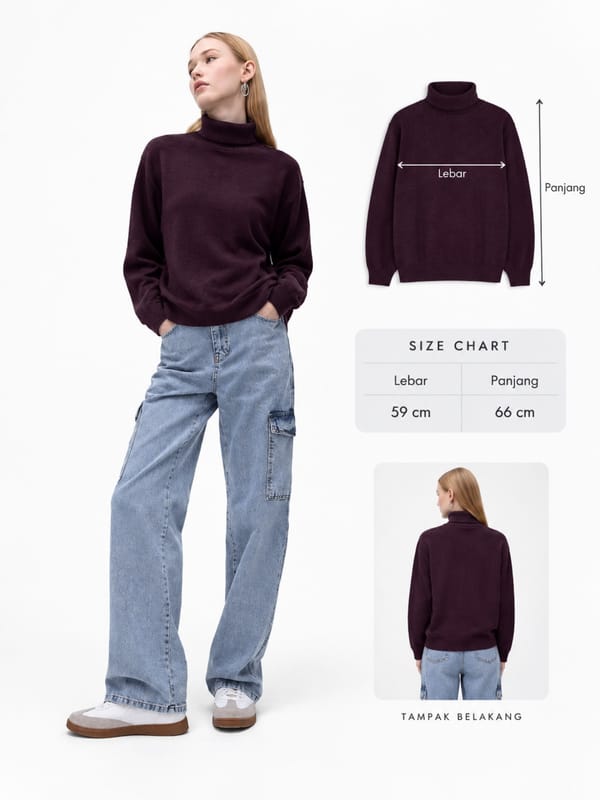 Turtleneck Maroon P21, foto 2