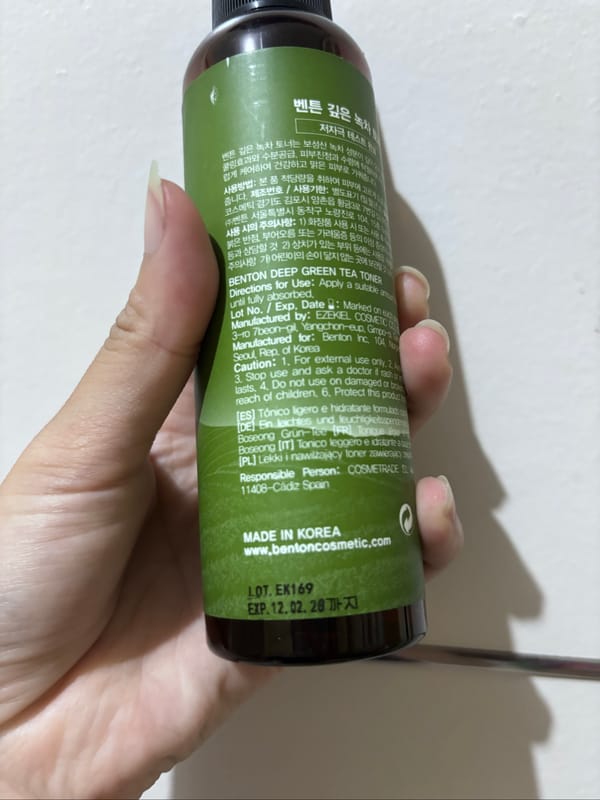 BENTON deep greentea toner 150ml, foto 2