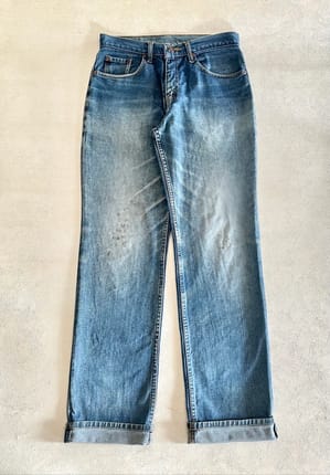 LEVIS 505 BLUE WASH JEANS selvedge accent