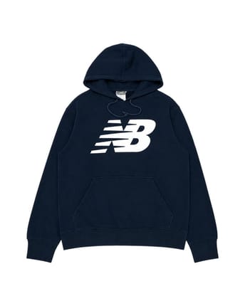 New Balance Essentials Stacked Logo Hoodie Navy Blue