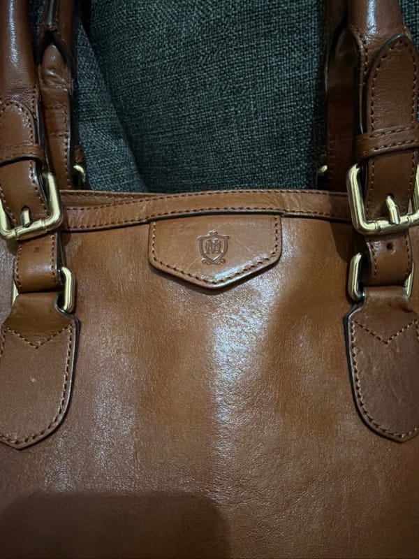 Massimo dutty tote kulit asli matang, foto 3