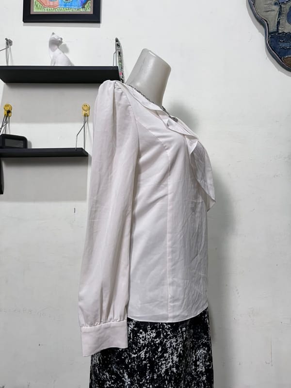 Blouse white korea, foto 3