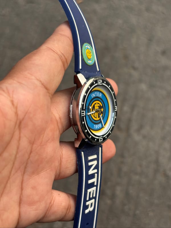 JAM TANGAN INTER 1908 ANALOG BLUE DIAL VINTAGE, foto 3