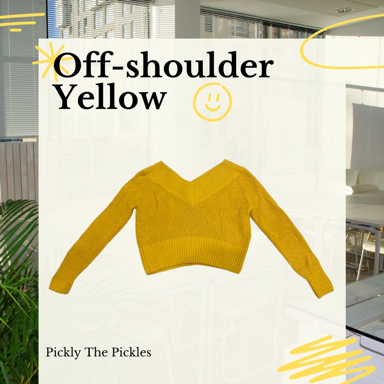 H&M Minimalist Casual Sweater Wanita yellow