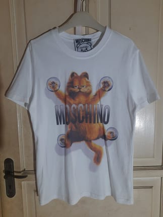 Kaos Luxury Moschino X Kucing Garfield Original