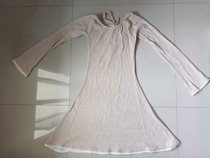 Pretty in Beige – Ribbed Backless Mini Dress w/ Flare Sleeve