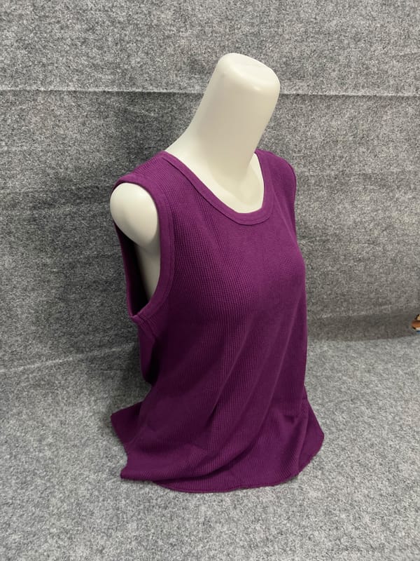 PL GU basic waffle atasan polos - waffle top-purple 1pcs, foto 2