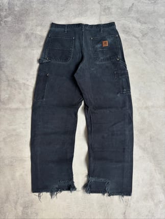 trashed carhartt double knee B136 size 34 dungare fit