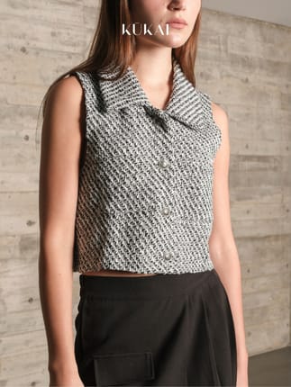 New Kukai Top Outer Tweed