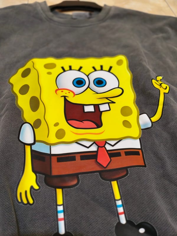 SOVERMENT SpongeBob Crewneck Washed Grey Oversize, foto 5