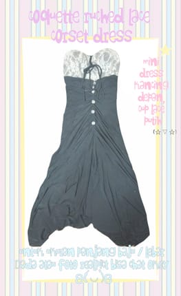 Qoquette ruched lace corset dress