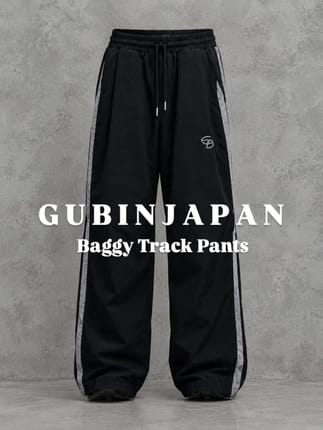 CELANA GUBIN JAPAN MODEL BAGGY TRACK PANTS ART BORDIR SKENA