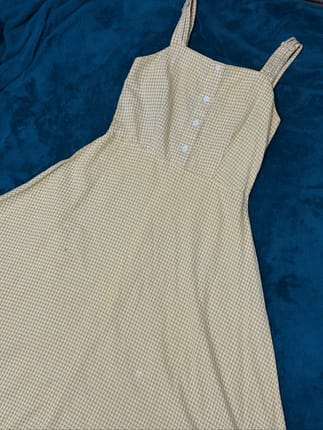 gingham dress kuning yellow