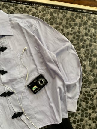 cheongsam stripe white
