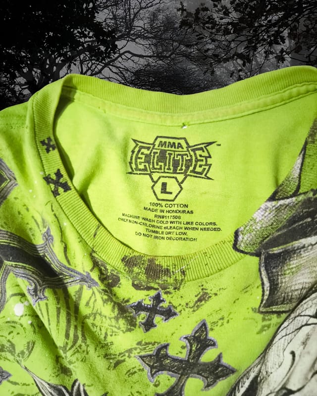 Green MMA ELITE Cross Skull T-shirt, foto 4