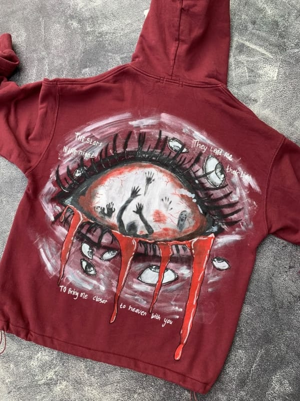 handpainted and reworked a7x hoodie, foto 7
