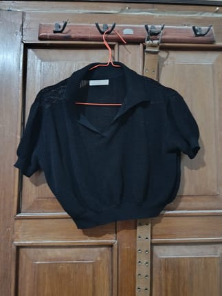 Crop top black jaring²
