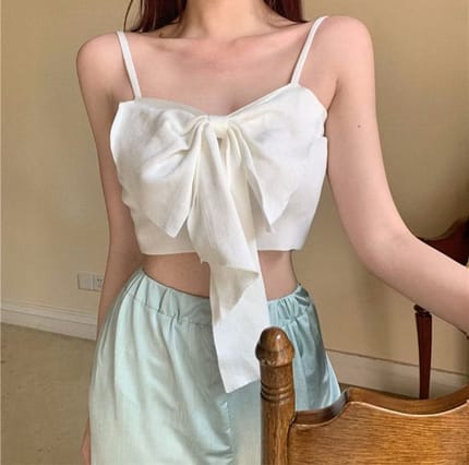 Korean Top Ribbon Crop Tanktop