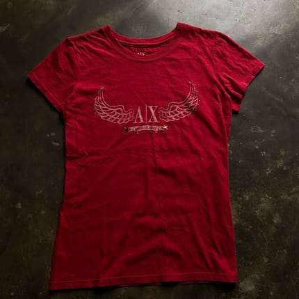 Y2K ARMANI EXCHANGE SPIKE GRAPHIC WOMEN PETITE TEE