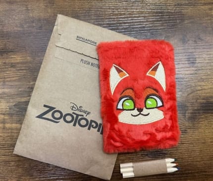 New'Disney Zootopia Nick Wilde Plush Notebook & Sticker Set
