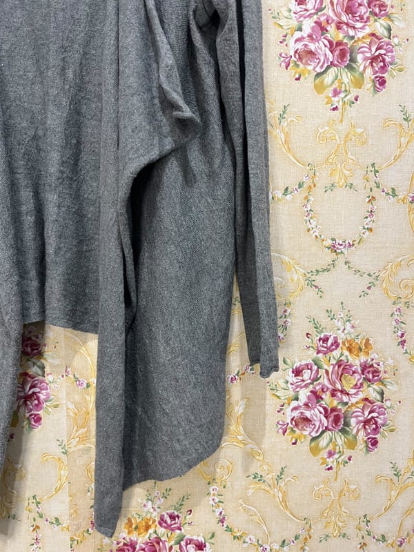 H&M Cardigan Outer Wanita - H&M Basic Knit Cardigan grey 1pc, foto 3
