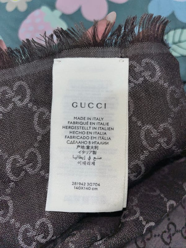 AUTHENTIC GUCCI GG Web Wool Silk Scarf 281942 3G704, foto 3