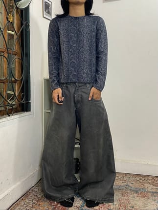 Y2k longsleeve full pattern unique M&S