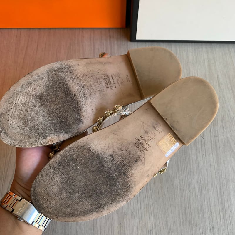Sturt Weitzman sandal leather silver size 36 1/2 (23cm), foto 4