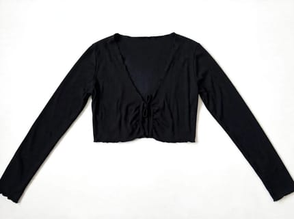 Cardingan Crop lengan panjang