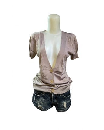 brown wrap shortsleeve top