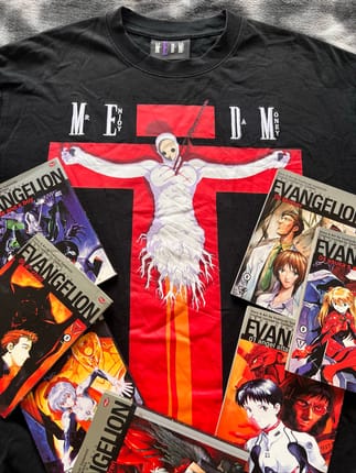 Kaos Anime Evangelion x Mr Enjoy de Money