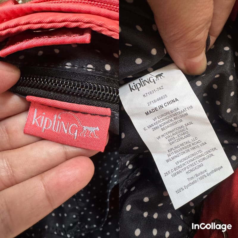 Kipling Violet winter red 3 ways bag (harga nett), foto 9