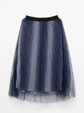 Rok Tutu Korea Glitter Navy Ombre - Rok Plisket Tulle Bubble