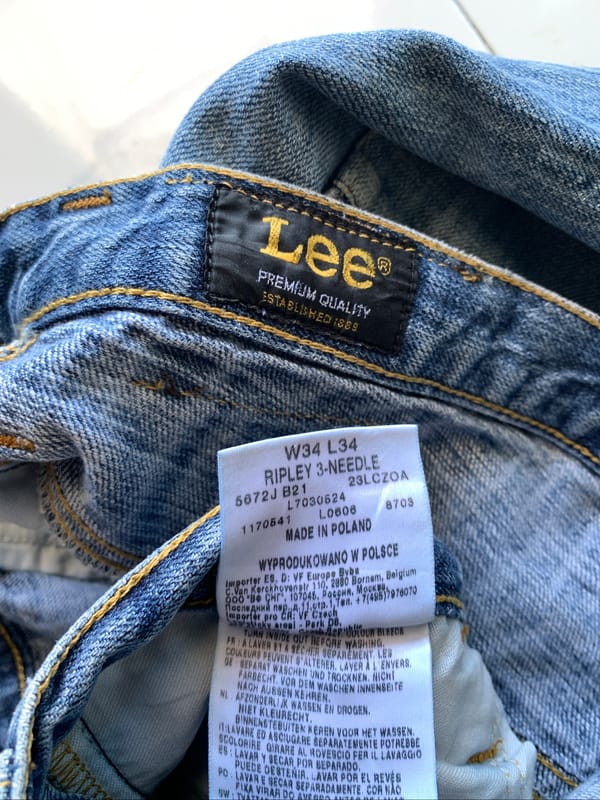 Lee 2000s Ripley 3-Needle Button Fly Jeans, foto 10